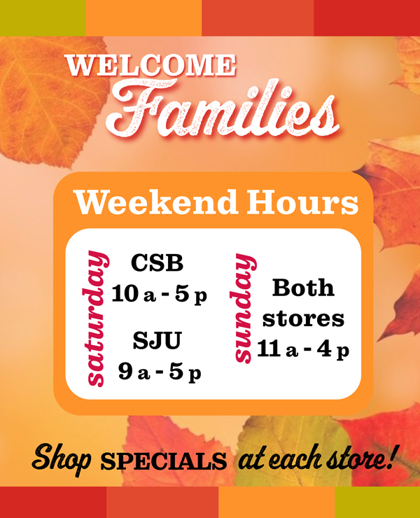 Family Weekend at the Bookstores CSB+SJU