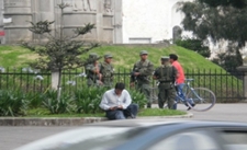 Soldiers in Parque Central, Quetzaltenango