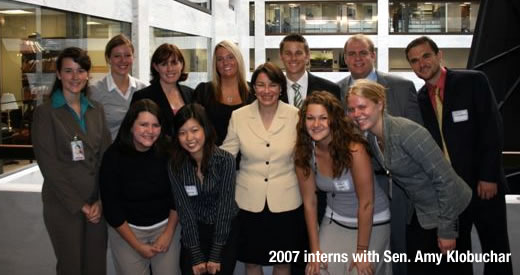 2007 interns with Sen. Amy Klobuchar
