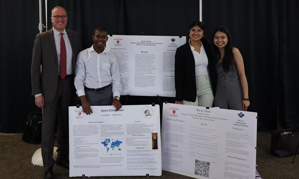 CSB and SJU students presenting research