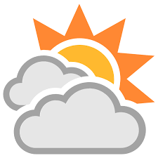 weather conditions logo with sun and clouds