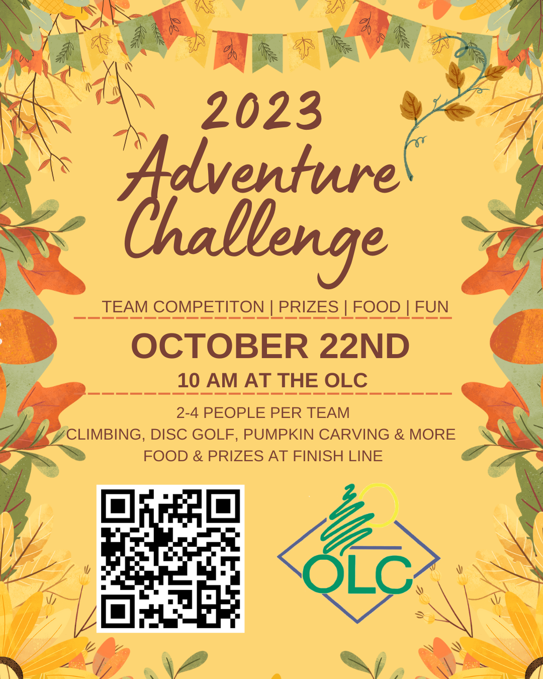2023 Adventure Challenge team competition flyer