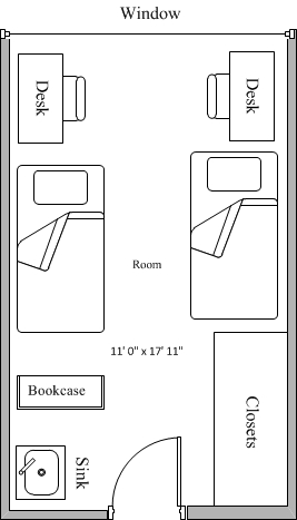 Mary Hall typical room layout