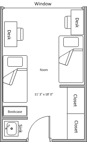 Tommy Hall typical room layout