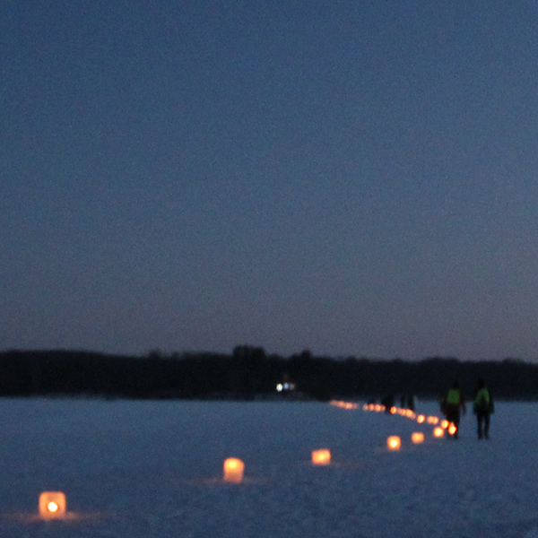 path of luminaries across Lake Sagatagan