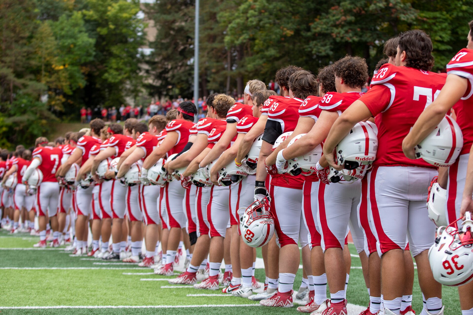 Johnnie Football players line up