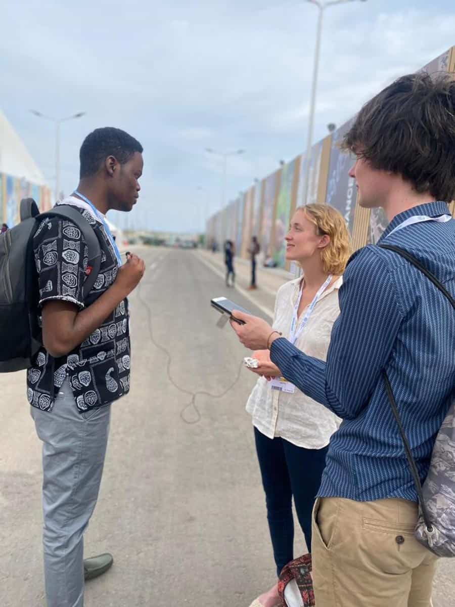 CSB and SJU students interview participants at COP27