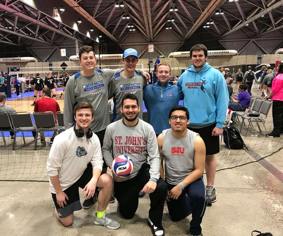 SJU intramural volleyball champions posing for photo. 